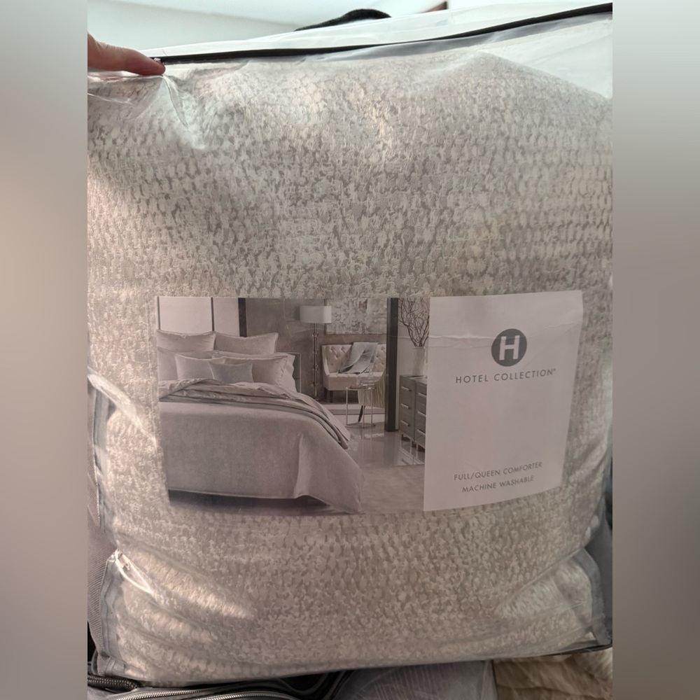 Hotel Collection Textured Cream Comforter Queen